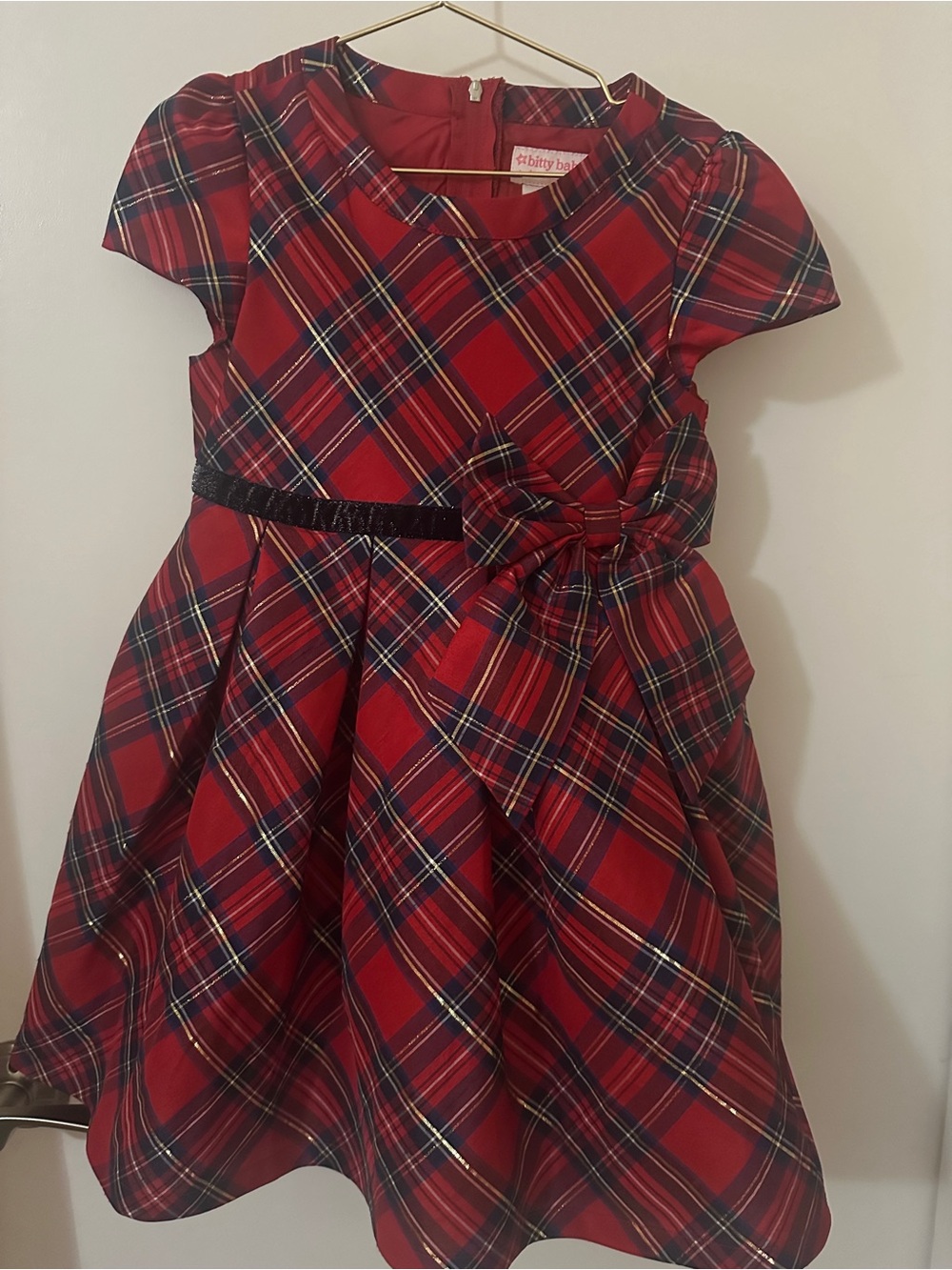 Bitty Baby by American Girl Red Plaid Holiday Dress Size 6